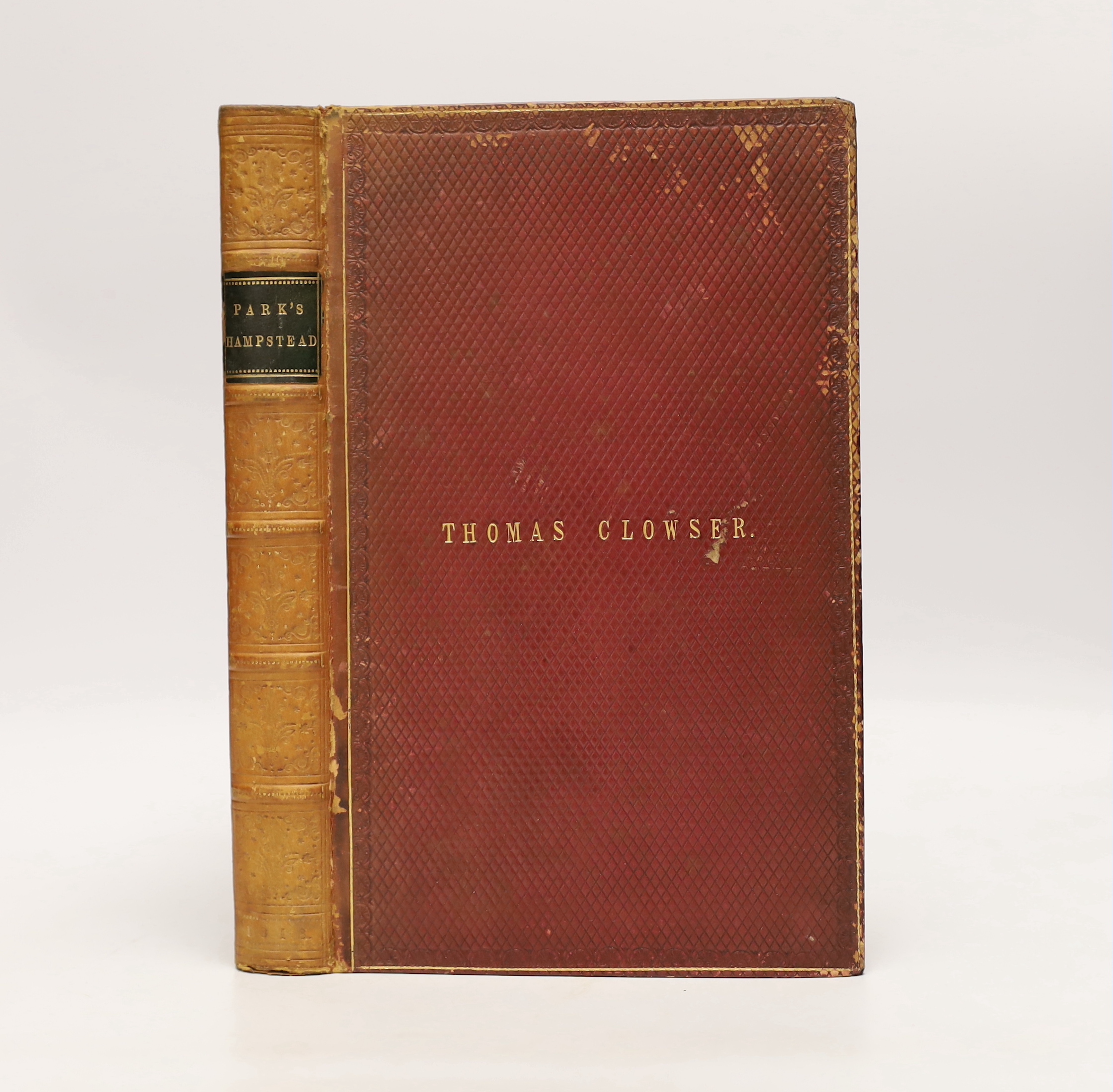 Park, John James - The Topography and Natural History of Hampstead....(2nd edition), republished with additions and corrections. large scale folded plan, 13 plates and 2 folded pedigrees, subscribers' list; later 19th ce